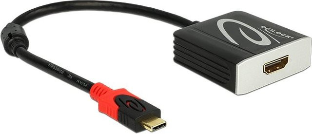 Delock USB-C auf HDMI Adapter Schwarz 4K 60 Hz DP Alt Mode 62730 - Bild 1