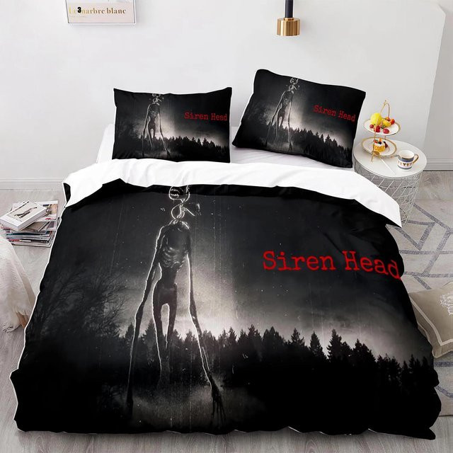 Sirenenkopf Bettwäscheset mit 3D-Druck für Erwachsene und Kinder, 3-teilig, B/H: 135 x 200 cm - Bild 1