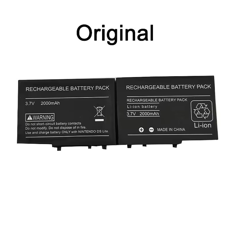 Wiederaufladbarer Ersatzakku für Nintendo NDS, DS Lite, NDSL und DSL in Schwarz mit 2000 mAh und Schraubendreher - Bild 2