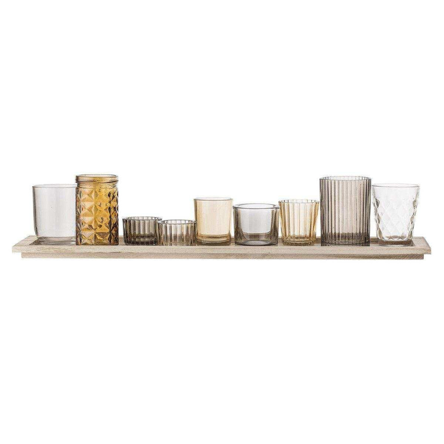 Bloomingville Sanga Stimmungslicht Set in Braun und Gold, Höhe: 56 cm - Bild 1