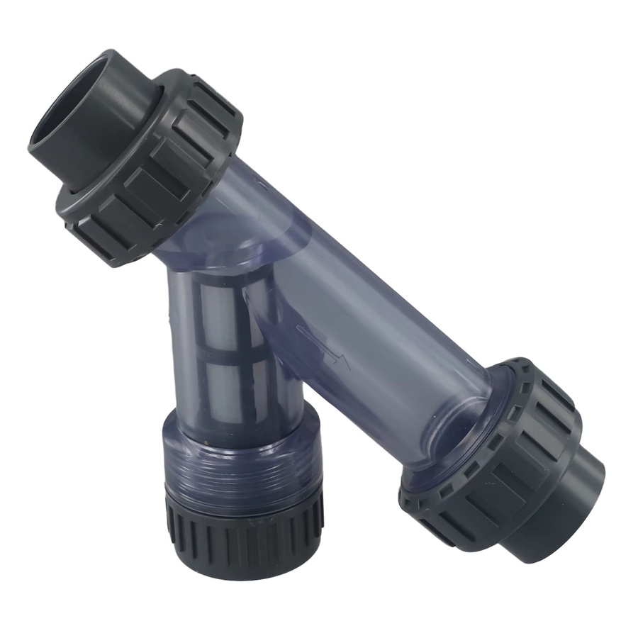 Transparentes PVC Y-Typ Filter-Verbindungsstück für Aquarium und Gartenbewässerung Durchmesser: 20 bis 63 mm - Bild 2