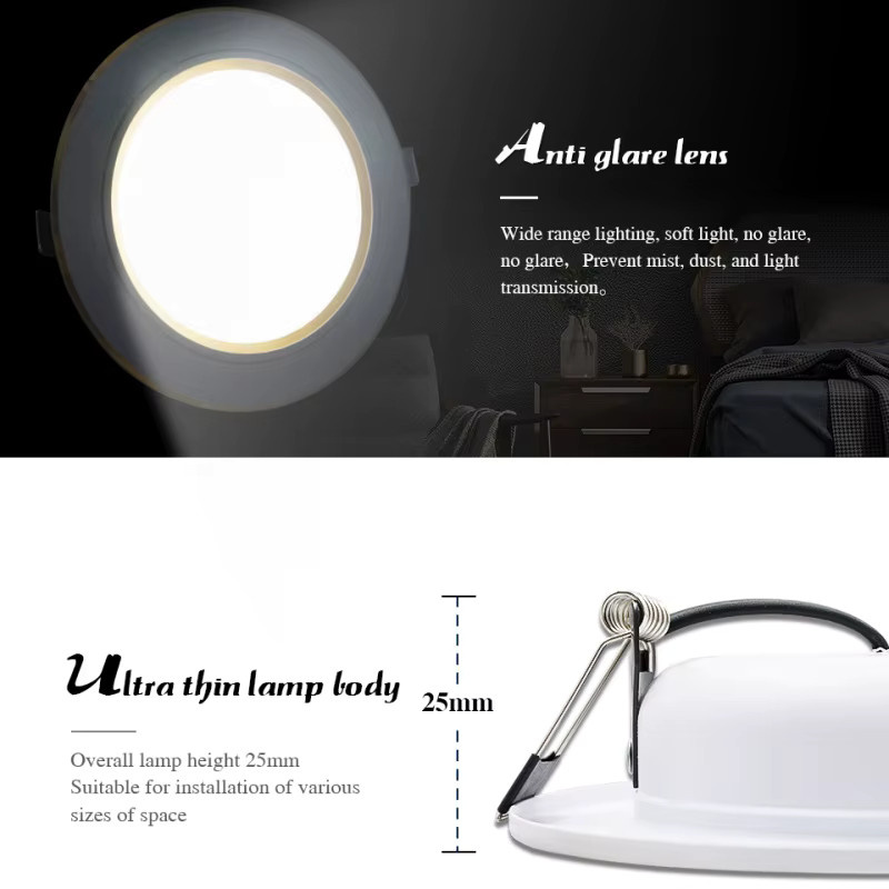 6er Set LATTUSO Runde LED-Einbauleuchten in Weiß für Innenbeleuchtung - Bild 2