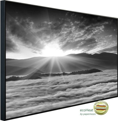 papermoon EcoHeat Infrarotheizung Landschaft Schwarz Weiss mit Matt-Effekt und App-Steuerung - Bild 1