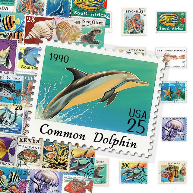 50 Stück Retro Meereslebewesen Sticker Set in Multicolour für die Dekoration von Laptop, Koffer und Handy - Bild 1