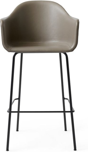 Audo Harbour Bar Chair mit Polsterung und Metallgestell in Braun - Bild 1