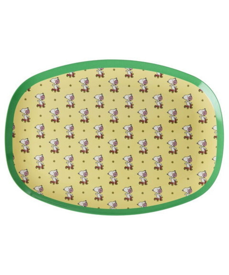 Rice Rechteckiger Dinner Plate mit Snoopy Print in Hellgelb aus Melamin - Bild 1