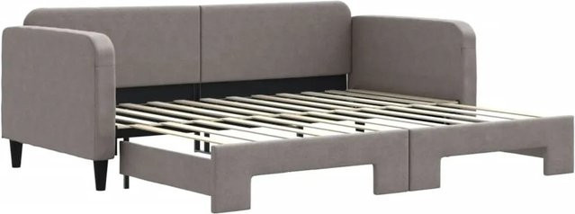 vidaXL Tagesbett ausziehbar in Taupe, modern gepolstert für Schlafzimmer und Wohnzimmer, B/T/H: 90 x 200 cm - Bild 1