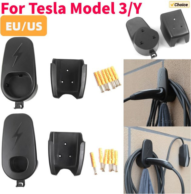 MOJOYCE Ladegerät Ständer und Ladekabel Organizer für Tesla Modell 3 und Model Y in Schwarz - Bild 1