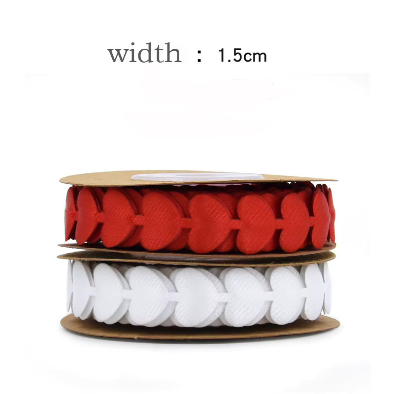RIBBON HOUSE Geprägtes Liebesband mit Herzmuster in Rot für Hochzeitsdekoration und Geschenkverpackungen, 5 Meter - Bild 2