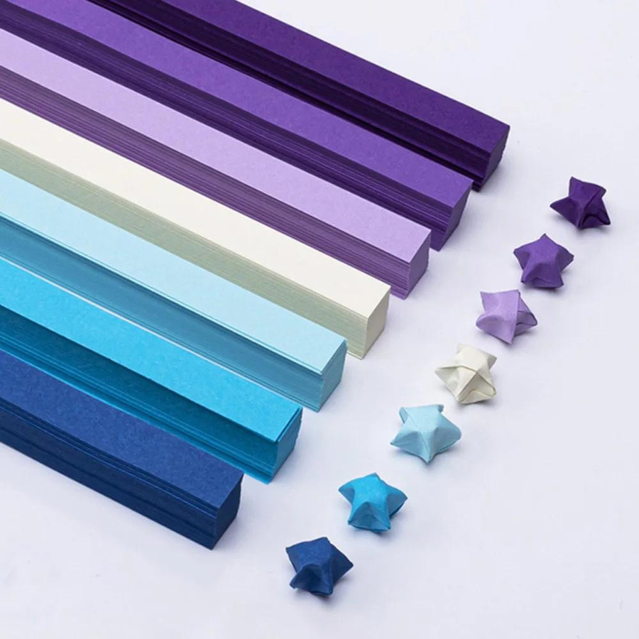 540 Stück doppelseitiges Origami-Sternpapier in Mehrfarbig von Yiran Furniture zum Falten von Glückssternen für DIY-Handarbeit und Schulunterricht - Bild 6