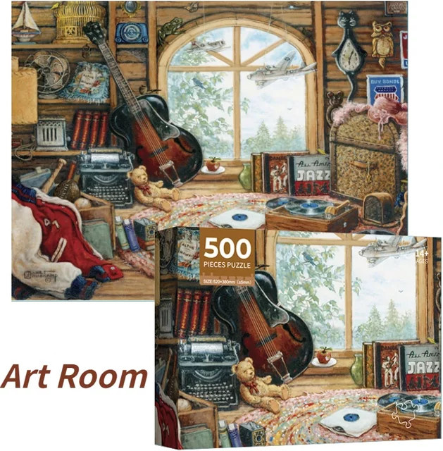 MaxRenard Kunstraum gemütliche Bau Gemälde, Puzzle, 500 Teile, ab 14 Jahren - Bild 1