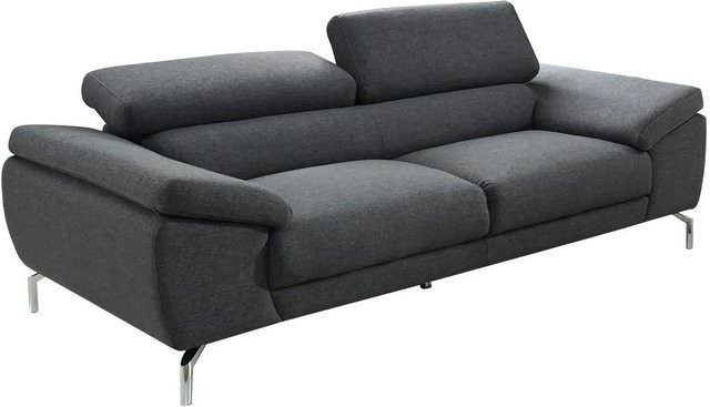 Vente-unique Sofa Gretel Grau Stoff Breite: 216 cm - Bild 1