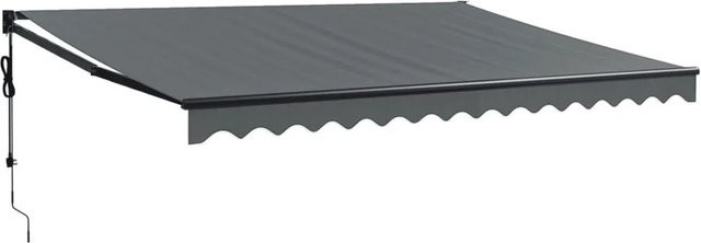 Elektrische Markise Furnicato mit Fernbedienung und Kurbel, Anthrazit, B: 400 cm, H: 300 cm - Bild 1