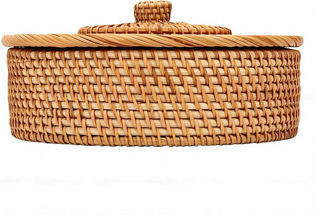 Handgeflochtener Fishine Rattan Tortilla-Korb mit Baumwoll-Deckeltuch im mexikanischen Stil - Bild 1