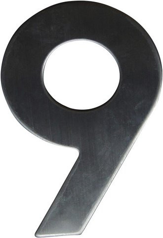 ALPERTEC Hausnummer 9 aus Edelstahl in Silber, B/H/T: 11,7 x 17,0 x 1,8 cm - Bild 1