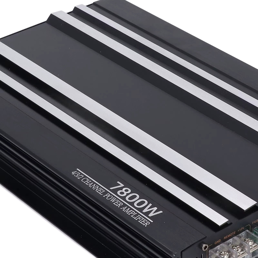 Aramox Auto-Stereo-Verstärker in Schwarz mit 7800 W und 4 Kanälen aus Aluminiumlegierung für 12 V LKW, Boot, UTV und Motorrad - Bild 3