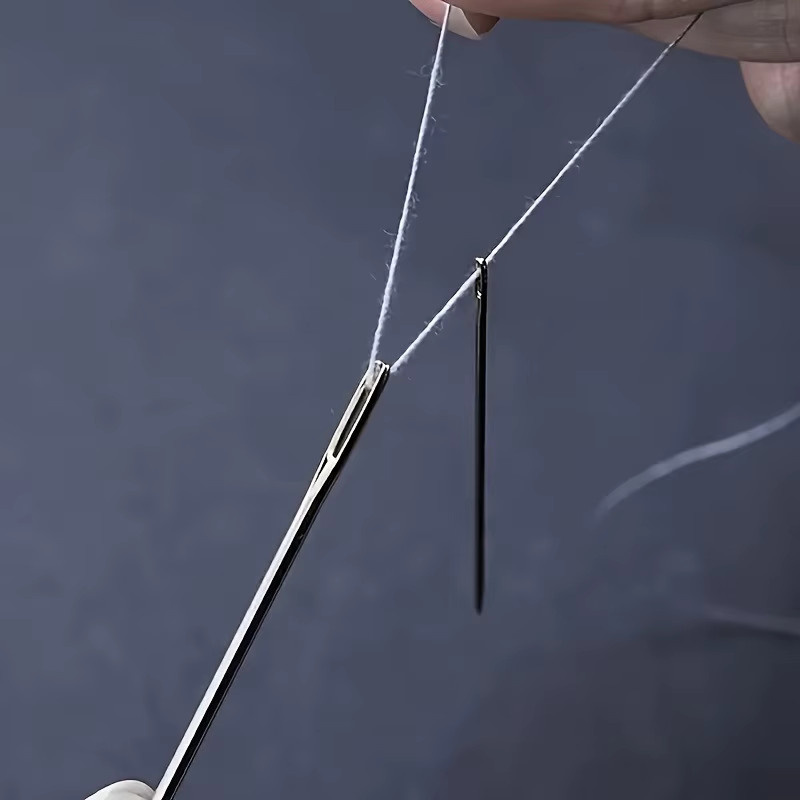 40 Stück Edelstahl-Handnähnadeln mit Großöhr in Silber für Leder, Garn, Weberei und Handwerk - Bild 3