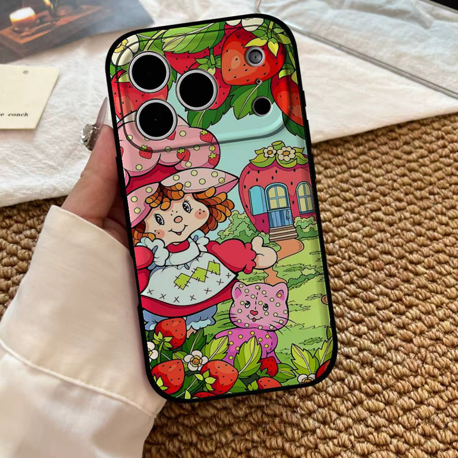 Mesuca Handyhülle Erdbeer-Shortcake für iPhone 11 bis iPhone 17 Pro Max, Schwarz/Mehrfarbig - Bild 5