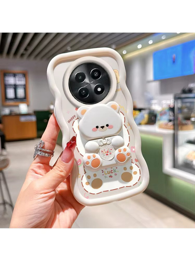Gewellte Silikon-Handyhülle mit Katzenmotiv für Realme 12 13 12 Pro 13 Pro Plus 12 Pro Plus 12X in Lila - Bild 3