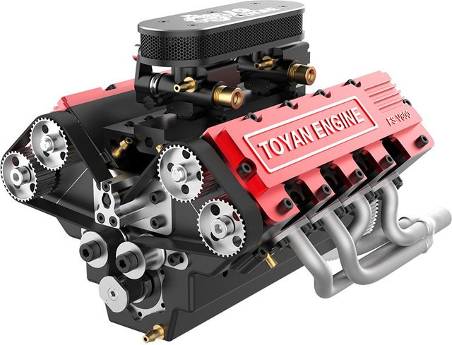 Toyan 4-Takt-Methanol DIY-Bausatz, RC-Motormodell, Metall - Bild 1