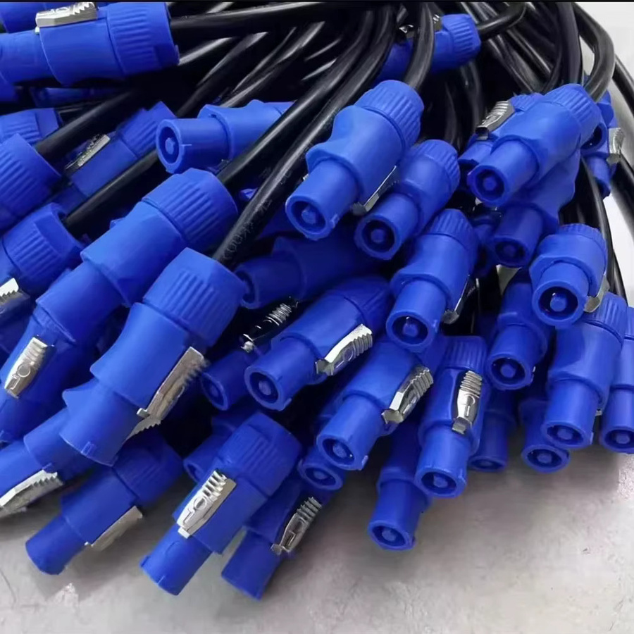 FRHY PowerCon-Verlängerungskabel mit Verriegelungsanschlüssen 3 x 2,5 mm2 in Weiß und Blau für Bühnenbeleuchtung und DMX512-Systeme - Bild 3