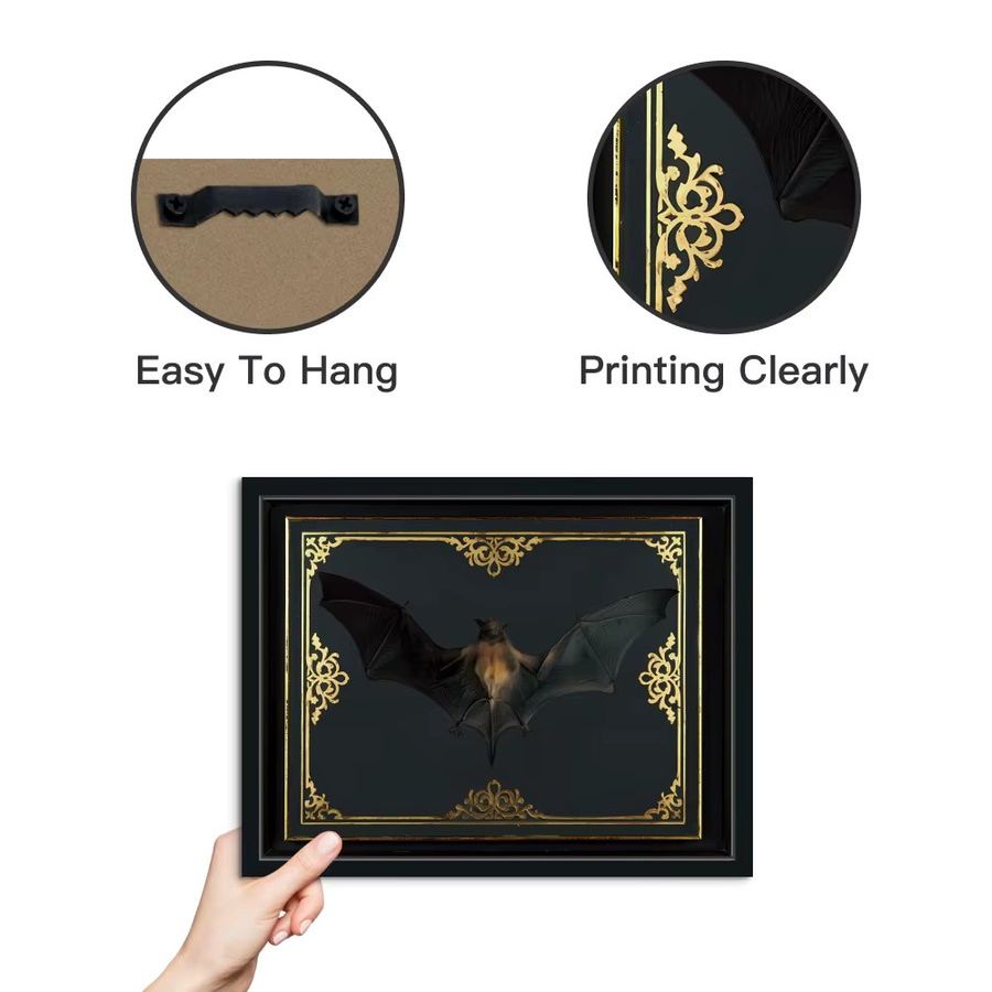 Putuo Decor Holzgemälde mit Fledermaus-Motiv als Hängeschild zur Wanddekoration - Bild 4
