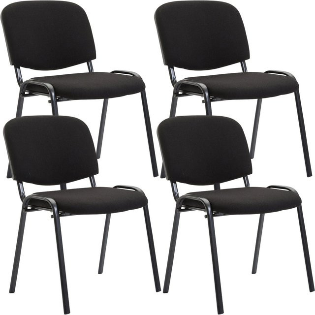 4er Set Besucherstühle Keen von TPFLiving mit Stoffbezug und schwarzem Gestell in Schwarz - Bild 1