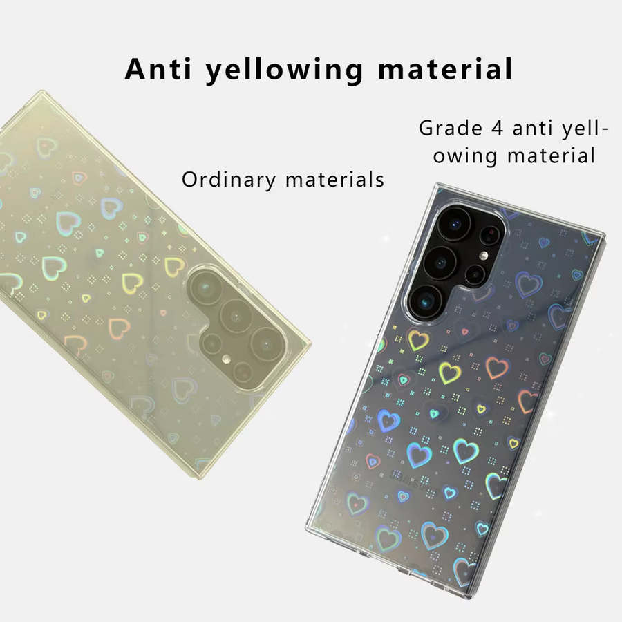 Laser Gradient Love Heart Clear Case für Samsung Galaxy S26 Ultra S25 Plus S24 Ultra S23 FE A56 A55 A54 A17 A26 A36 A06 Transparent Multicolour - Bild 2