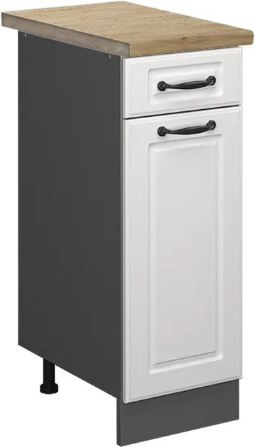 Vicco Küchenunterschrank R-Line Landhausstil in Weiß und Anthrazit mit Eichenoptik, B/T/H: 30 x 60 x 81,6 cm - Bild 1