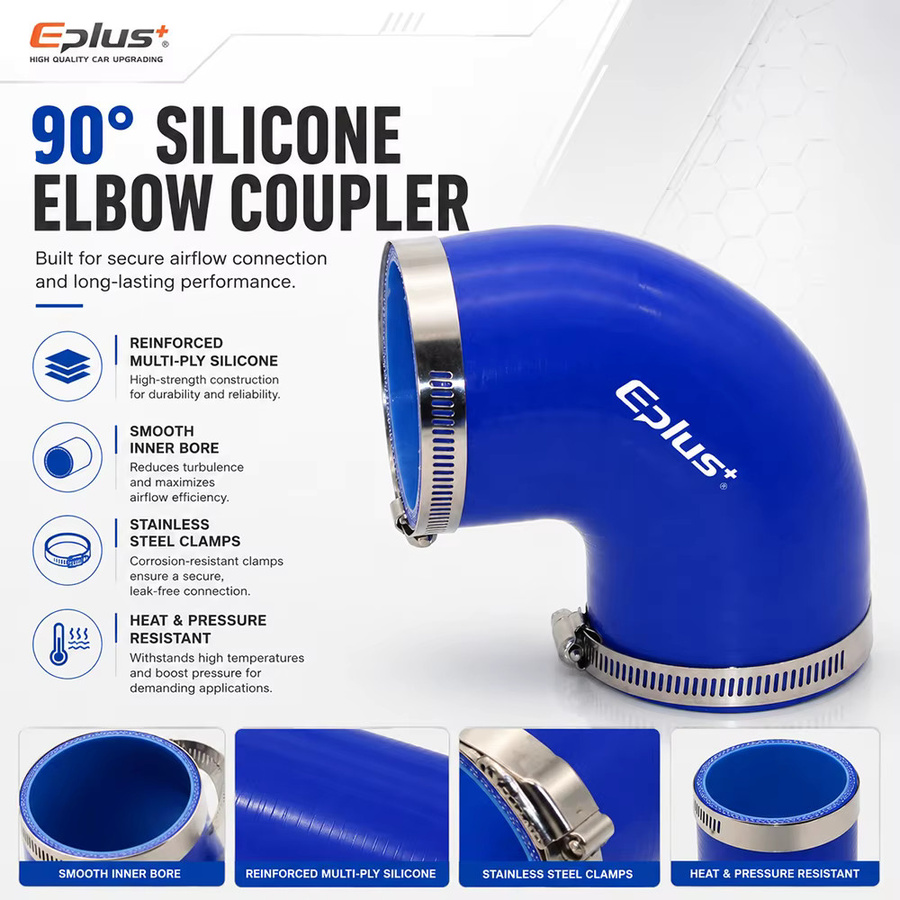 EPLUS Silikonschlauch Verbindungsstück und Rohradapter Set in Blau und Grün, hochtemperaturbeständig, mit 0°, 45° und 90° Winkeln - Bild 4