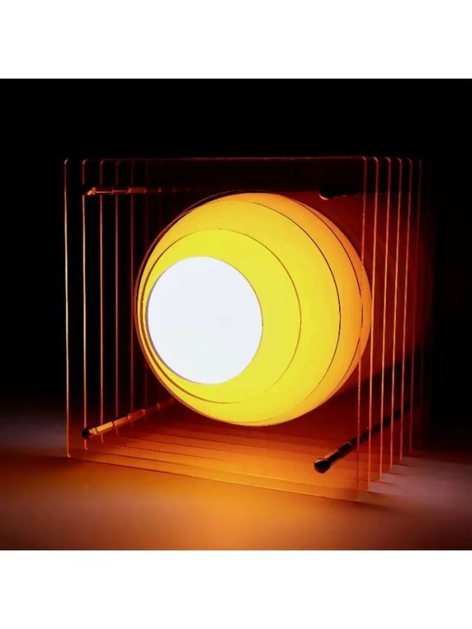 XMSJ DIY Acryl Mond Lampe als Desktop Dekoration in Orange - Bild 3