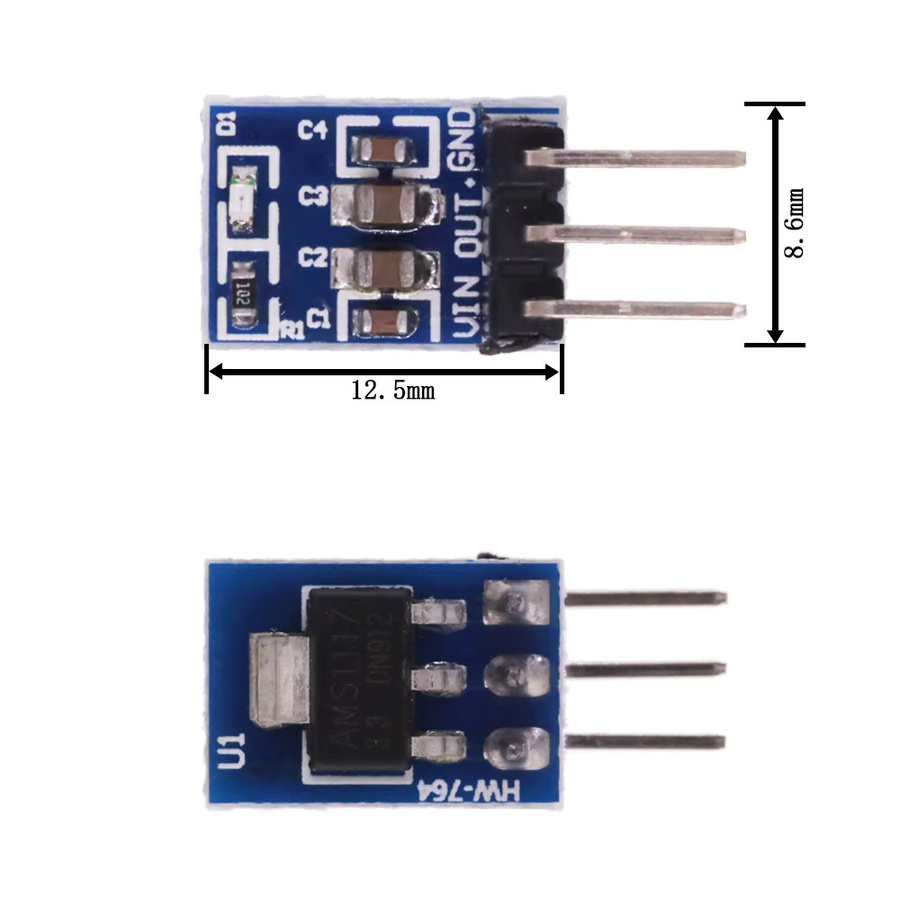 AMS1117 DC-DC-Abwärtsmodul LDO Spannungsregler 5 V bis 3,3 V 800 mA in Blau - Bild 4