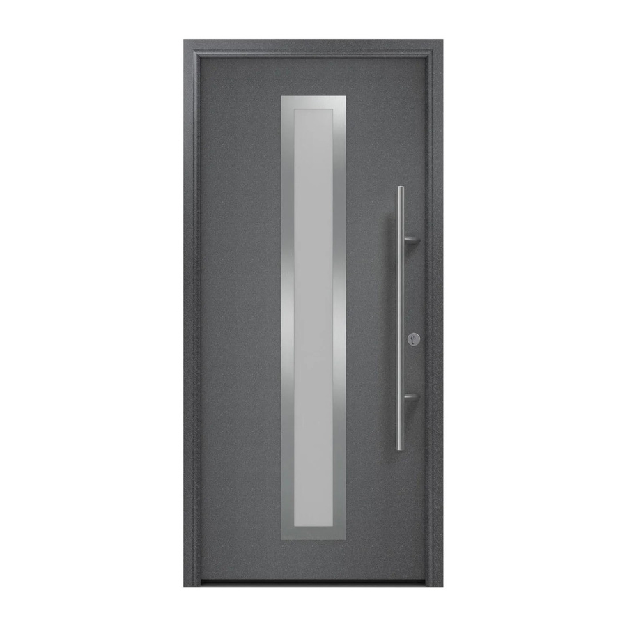 EcoStar Haustür Isopro Secur IPS 700S mit Glaseinsatz Anthrazitmetallic B: 110 cm, H: 210 cm, DIN Rechts - Bild 2