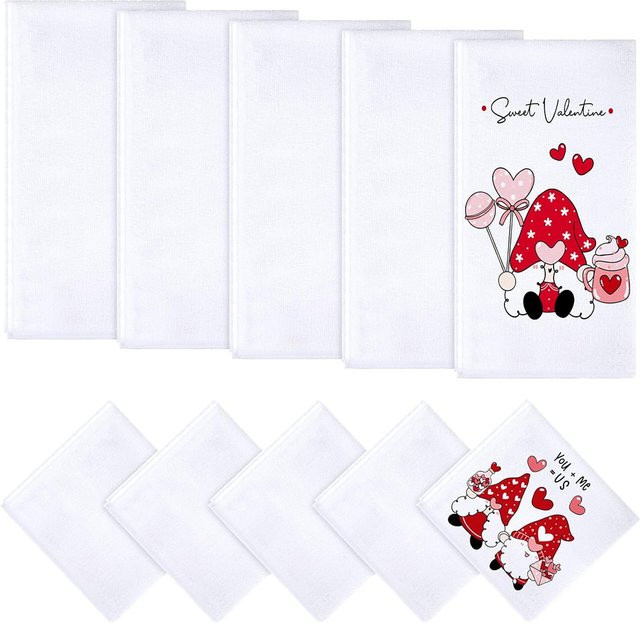 6 Stück weiße Sublimations-Blanko-Handtücher aus Frottier für DIY-Designs, B/H: 30 x 30 cm - Bild 1