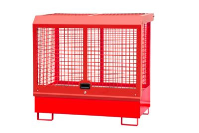Gefahrstoff-Depot BAUER Typ GD-C aus Stahl mit Zylinderschloss, Farbe: Feuerrot RAL 3000, Auffangvolumen: 220 l, B/T/H: 82,0 x 143,0 x 139,0 cm - Bild 1