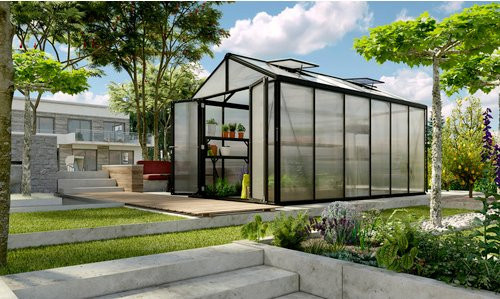 VITAVIA Gewächshaus Zeus Plus 11900 aus Aluminium in Schwarz, B: 195 cm, H: 197 cm, T: 131 cm - Bild 1
