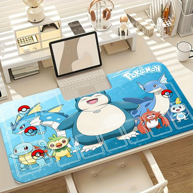 Potdemiel Gaming-Mauspad Pokemon Wasser-Typ Starter und Snorlax Schreibtischunterlage Multicolor - Bild 1
