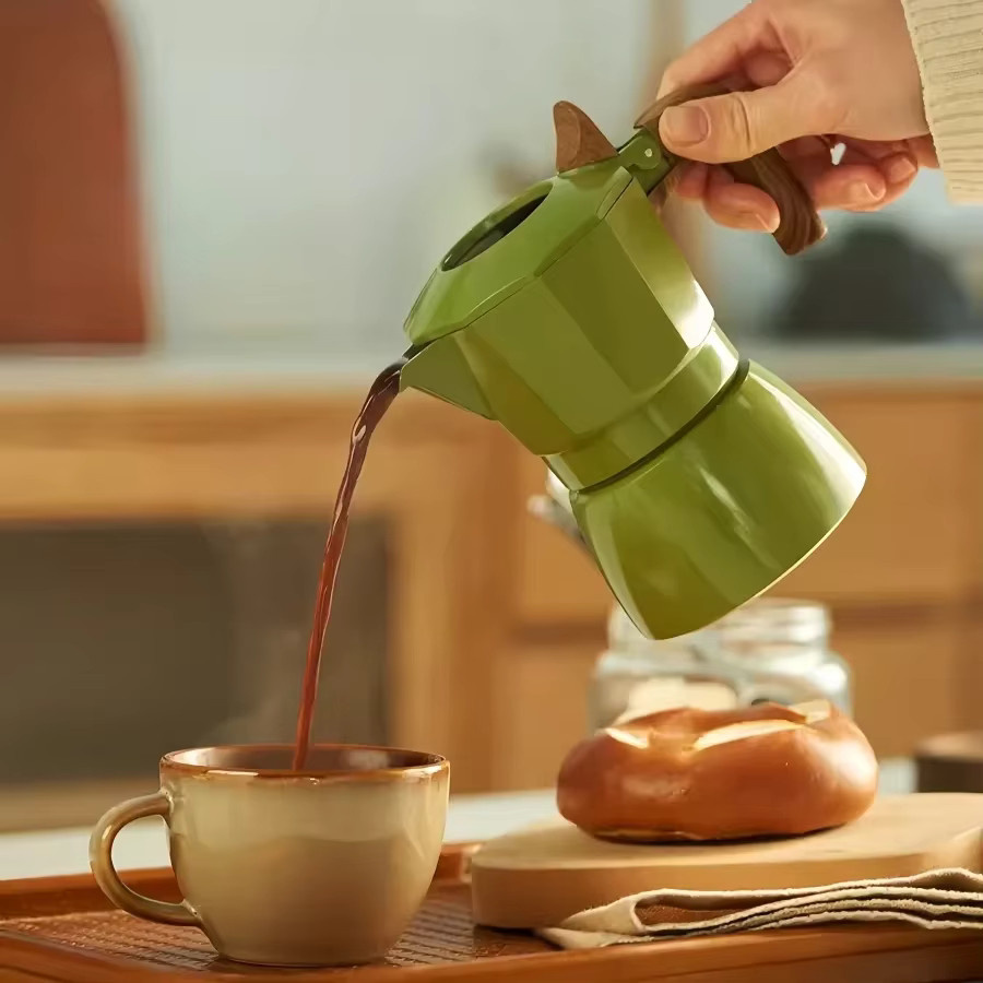 CHANSUNRUN Moka-Kanne Espresso-Extraktionskessel mit Doppelventil für Outdoor-Brühgerät, 100 ml - Bild 2