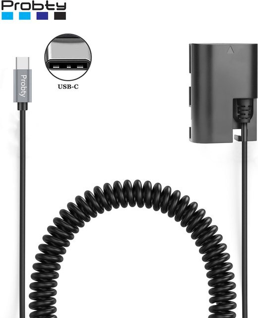 ACK-E6 DR-E6 USB-C Dummy-Akku-Kit für Canon EOS R R5 R6 R7 80D 70D 60D 90D 5D Mark II III IV 6D 7D in Schwarz - Bild 1