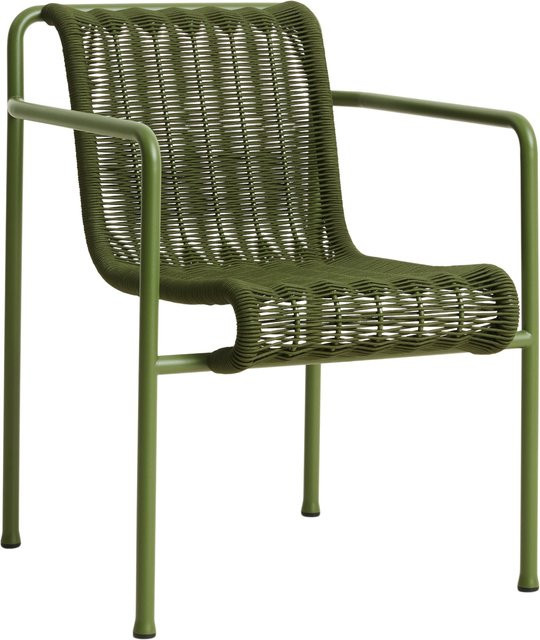 HAY Palissade Cord Dining Armchair Esszimmerstuhl in Grün mit pulverbeschichtetem Stahlrahmen und recycelter Polyesterschnur - Bild 1