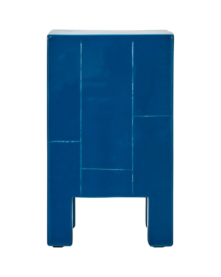 House Doctor Beistelltisch Brick Blau aus Mangoholz B/T/H: 30 x 30 x 50,5 cm - Bild 1
