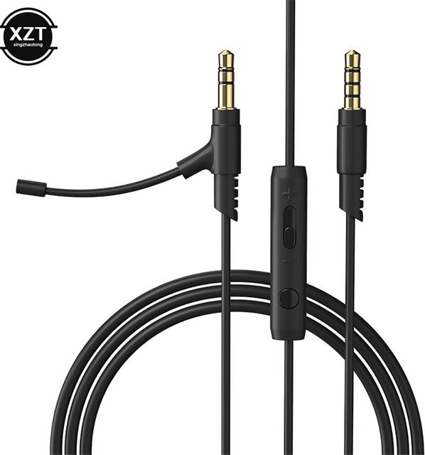 V-MODA Universal Boom Mikrofon Kabel mit 3,5 mm Klinkenanschluss und Kondensatormikrofon in Schwarz für Gaming Headsets, PC und Telefon, Länge: 1,2 m - Bild 1