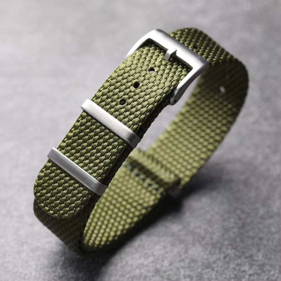 Raystray Uhrenarmband Nylon, Textil/NATO, Schwarz, Grün, Grau, Unisex - Bild 2