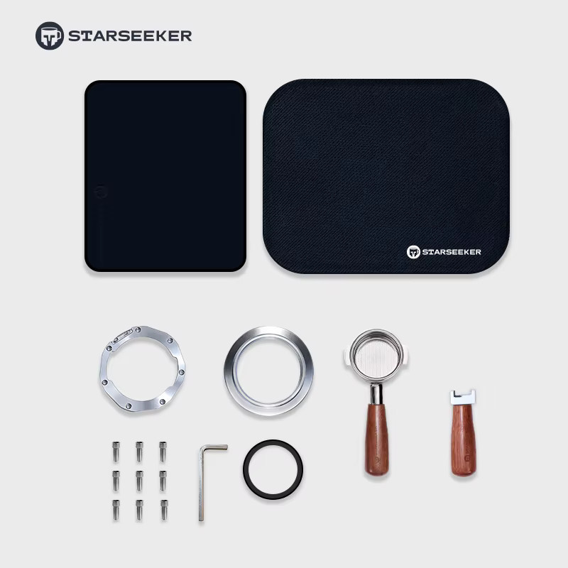 STARSEEKER Super58 Espresso Bottomless Portafilter Set mit 58mm Siebträger, Abtropfmatte und Aufbewahrungsbeutel - Bild 3