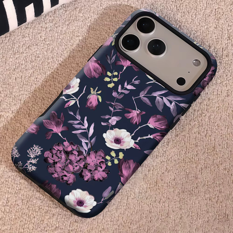 Potdemiel Nocturnal Floral Elegance Handyhülle mit Magnetfunktion für iPhone 17 16 15 14 Pro Max Plus, Double-Layer Tough Case, Multicolour - Bild 5