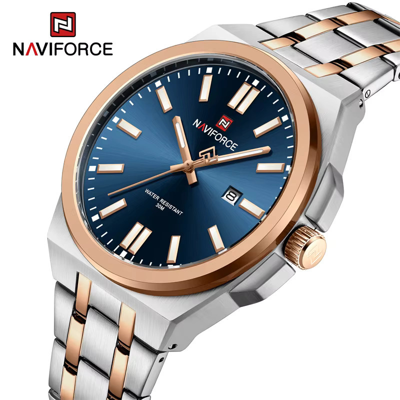 NAVIFORCE Armbanduhr, Quarz, Edelstahl, Blau, Herren - Bild 2