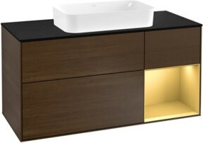 V&B Waschtischunterschrank Finion in Wandmontage mit LED-Beleuchtung und Regalfach, Breite: 120 cm - Bild 1