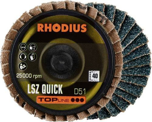 Rhodius LSZ QUICK Fächerschleifscheibe Körnung 40 Braun für Edelstahl, Stahl und NE-Metalle, 10 Stück - Bild 1