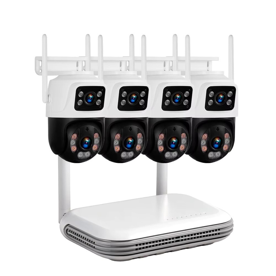 KERUI 6MP Full HD 8CH WLAN IP Sicherheitskamerasystem mit NVR-Kit und Doppellinsen für die Außenüberwachung in Weiß - Bild 1
