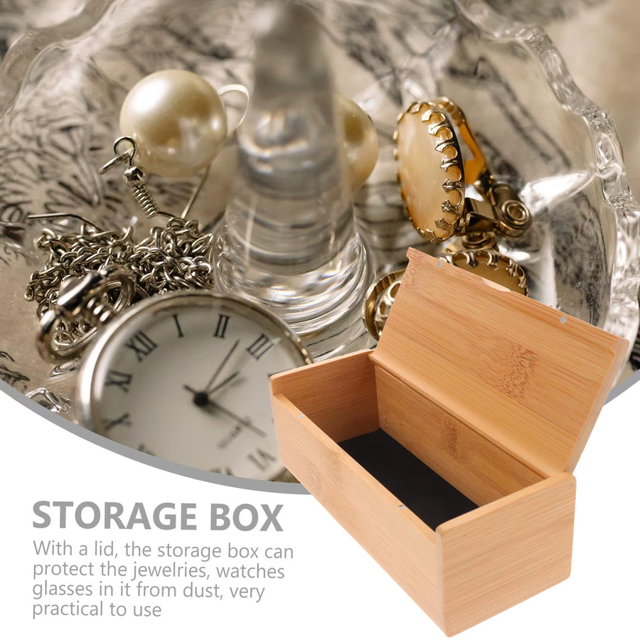 WINOMO Bambus-Box mit Deckel aus Holz für Schmuck und Accessoires, rechteckig - Bild 2